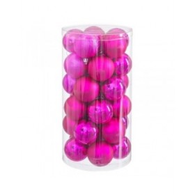 Palle di Natale Fucsia Plastica Ø 6 cm (30 Unità)