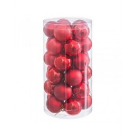 Palle di Natale Rosso Plastica Ø 6 cm (30 Unità)