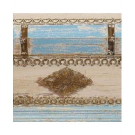 Baule Alexandra House Living Azzurro Legno di mango 28 x 27 x 50 cm Stile artigianale