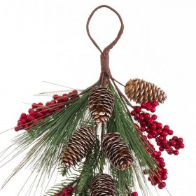 Appendino per Porte Natale Rosso Verde Naturale Plastica Ananas 42 cm