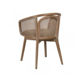 Sedia da Sala da Pranzo Beige Naturale Legno d'albero della gomma Cotone Poliestere 59 x 47 x 81 cm