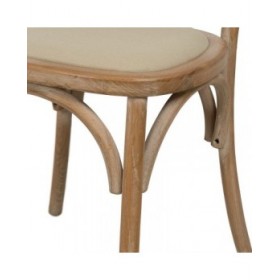 Sedia da Sala da Pranzo Beige Naturale Legno d'albero della gomma Cotone Poliestere 45 x 46 x 92 cm
