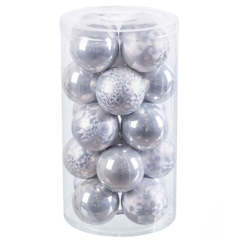 Palle di Natale Argentato Plastica 6 x 6 x 6 cm (20 Unità)