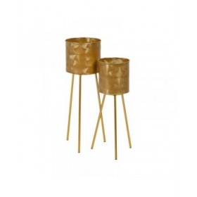 Set di vasi da fiori Dorato Ferro 28 x 24 x 71,3 cm