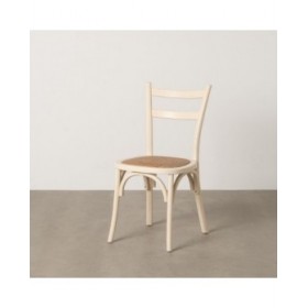 Sedia da Sala da Pranzo Crema Naturale Rattan Legno di olmo 45 x 54 x 88,5 cm