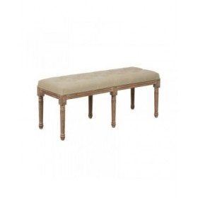 Panca Beige Legno d'albero della gomma 122 x 41 x 46 cm