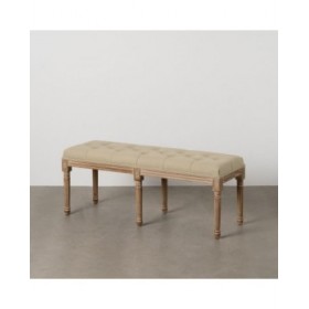 Panca Beige Legno d'albero della gomma 122 x 41 x 46 cm