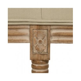 Panca Beige Legno d'albero della gomma 122 x 41 x 46 cm