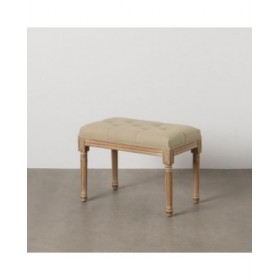 Panca Beige Legno d'albero della gomma 65 x 41 x 48 cm