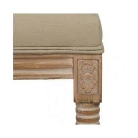 Panca Beige Legno d'albero della gomma 65 x 41 x 48 cm