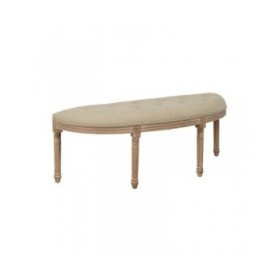 Panca Beige Legno d'albero della gomma 125 x 45 x 48 cm