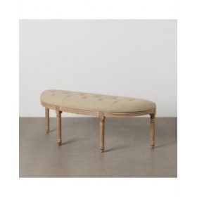 Panca Beige Legno d'albero della gomma 125 x 45 x 48 cm
