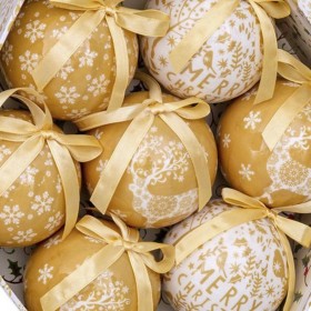 Palle di Natale Dorato Carta Polyfoam Cervo 7,5 x 7,5 x 7,5 cm (7 Unità)