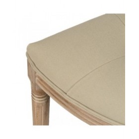 Panca Beige Legno d'albero della gomma 125 x 45 x 48 cm
