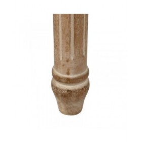Panca Beige Legno d'albero della gomma 125 x 45 x 48 cm