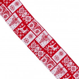 Runner da Tavolo Natale Bianco Rosso Poliestere 180 x 33 cm