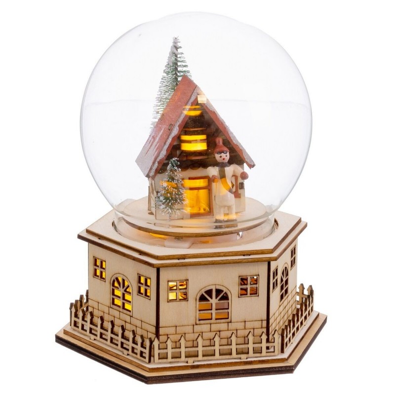 Decorazione Natalizia Naturale Legno 15 x 13 x 17 cm