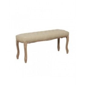 Panca Beige Legno d'albero della gomma 110 x 47 x 36 cm
