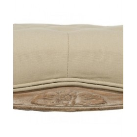 Panca Beige Legno d'albero della gomma 110 x 47 x 36 cm