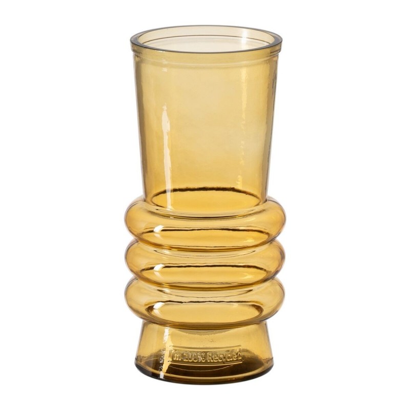 Vaso Giallo vetro riciclato 13 x 13 x 25 cm