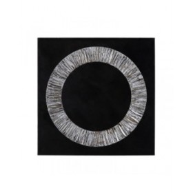 Quadro Nero Grigio Astratto 100 x 3 x 100 cm