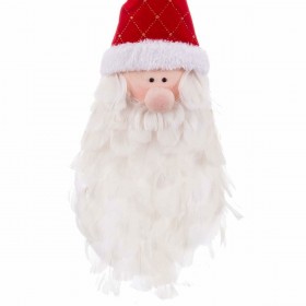 Decorazione Natalizia Multicolore Piume Tessuto Babbo Natale 55 x 20 cm