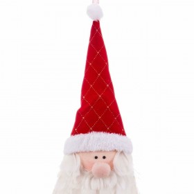 Decorazione Natalizia Multicolore Piume Tessuto Babbo Natale 55 x 20 cm