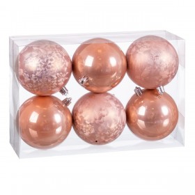 Palle di Natale Beige Plastica 8 x 8 x 8 cm (6 Unità)