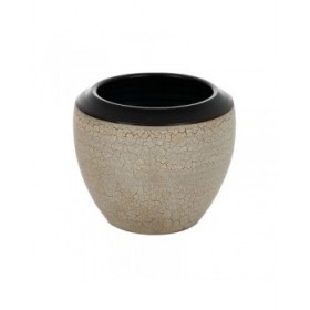Vaso Nero Crema Ceramica 30 x 30 x 28 cm