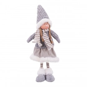Decorazione Natalizia Grigio Multicolore Metallo Poliresina Tessuto Bambina 12 x 9 x 52 cm