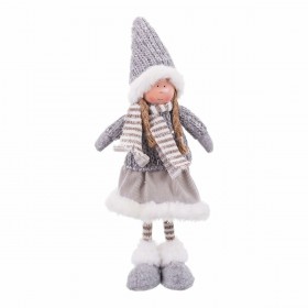Decorazione Natalizia Grigio Multicolore Metallo Poliresina Tessuto Bambina 12 x 9 x 52 cm