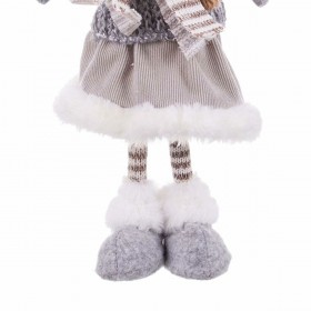 Decorazione Natalizia Grigio Multicolore Metallo Poliresina Tessuto Bambina 12 x 9 x 52 cm
