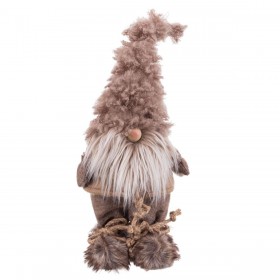 Decorazione Natalizia Marrone Poliresina Tessuto Babbo Natale 18 x 12 x 41 cm