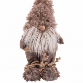 Decorazione Natalizia Marrone Poliresina Tessuto Babbo Natale 18 x 12 x 41 cm