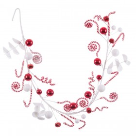 Ghirlanda di Natale Bianco Rosso Plastica Foam 125 cm