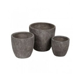 Set di vasi da fiori Grigio 37 x 37 x 35 cm (3 Unità)