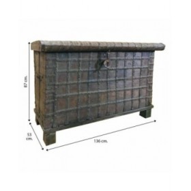 Baule Alexandra House Living Marrone Legno Riciclato 53 x 87 x 136 cm