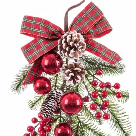 Decorazione Natalizia Rosso Multicolore Plastica Ananas 50 cm