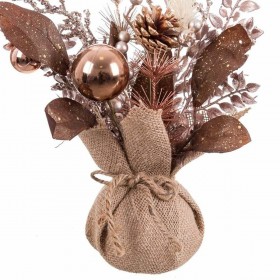 Decorazione Natalizia Rame Plastica Ananas Vaso 15 x 15 x 30 cm