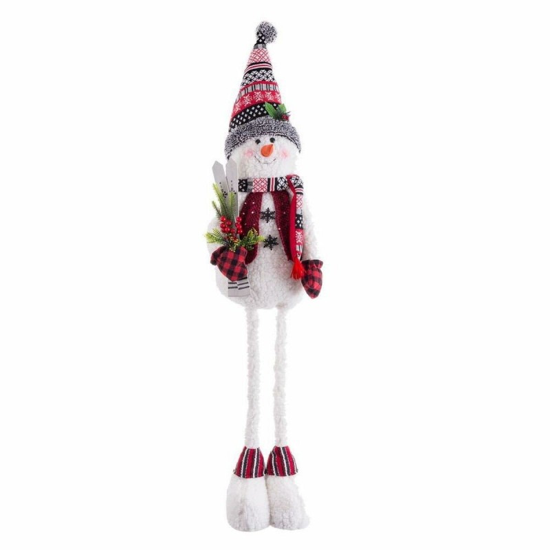Decorazione Natalizia Multicolore Metallo Tessuto Pupazzo di Neve 38 x 25 x 142 cm
