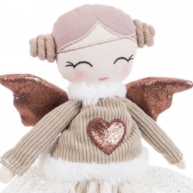 Decorazione Natalizia Verde Beige Sabbia Tessuto 42 cm