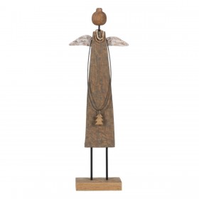 Decorazione Natalizia Naturale Legno di mango Angelo 22 x 8,5 x 71,5 cm