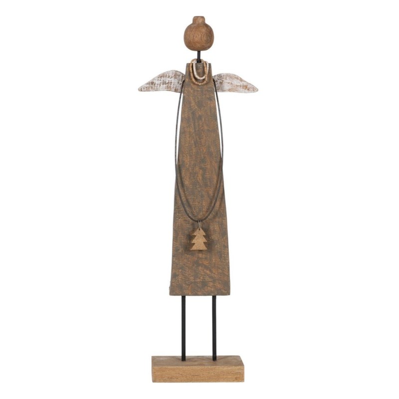 Decorazione Natalizia Naturale Legno di mango Angelo 22 x 8,5 x 71,5 cm