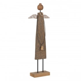 Decorazione Natalizia Naturale Legno di mango Angelo 22 x 8,5 x 71,5 cm
