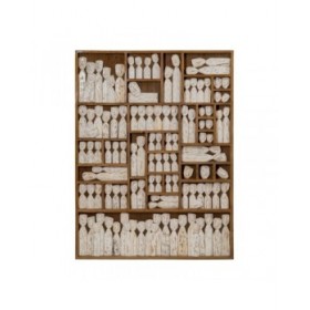 Quadro Marrone Beige Legno 120 x 164 x 6 cm