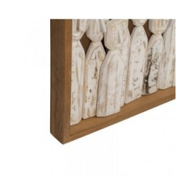 Quadro Marrone Beige Legno 120 x 164 x 6 cm