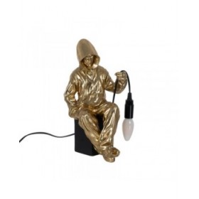 Lampada da tavolo Nero Dorato Resina