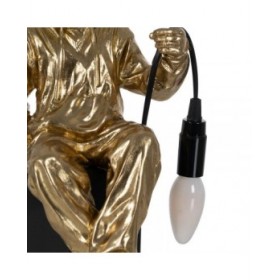 Lampada da tavolo Nero Dorato Resina