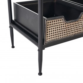 Ingresso con Cassetti BRICK Appendiabiti Marrone Nero Ferro 111 x 37 x 185 cm
