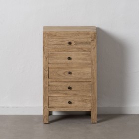 Comodino MIRÓ Naturale legno di mindi 44 x 34 x 77 cm